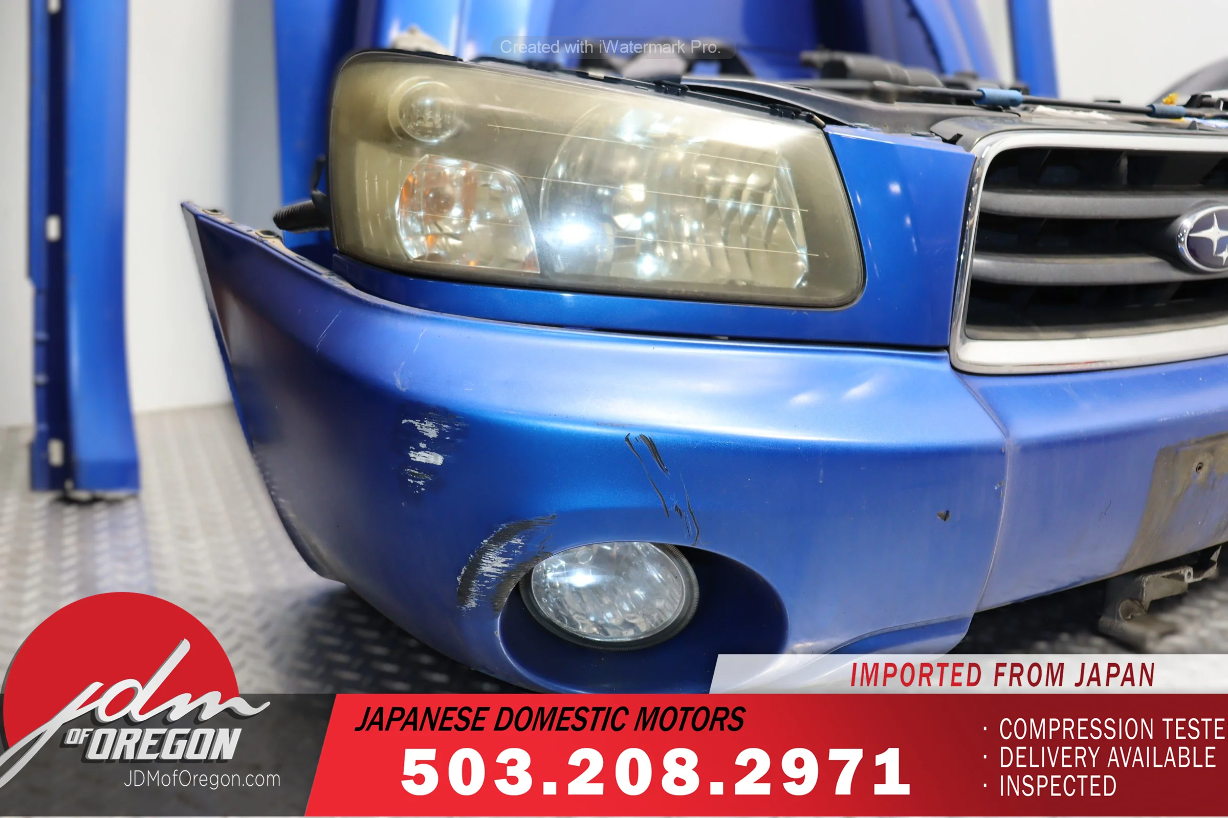 JDM 2003 2004 2005 SUBARU FORESTER XT (SG5) COMPLETE BLUE FRONT END NOSE CUT CONVERSION - Image 3