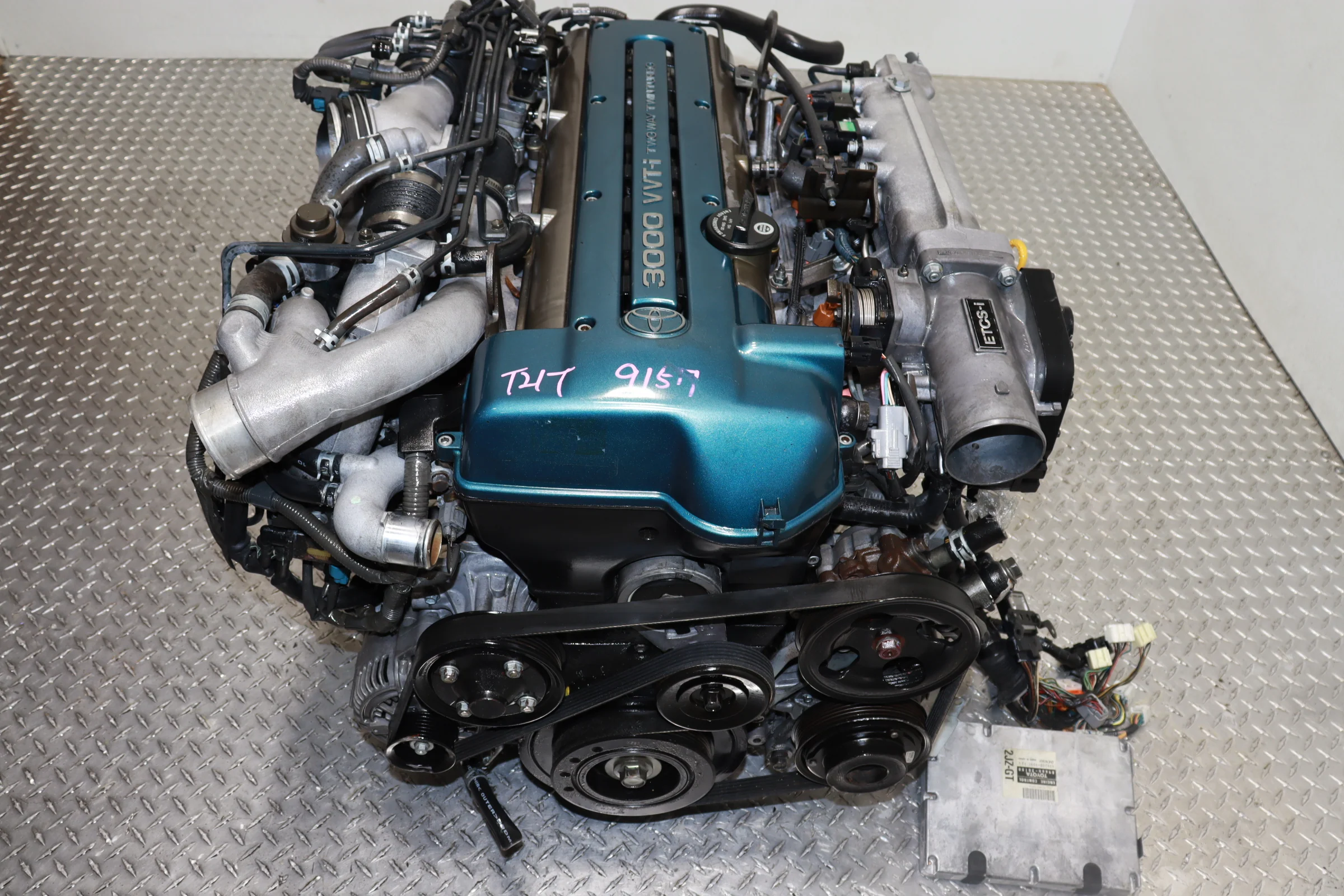 JDM 2JZ-GTE MOTOR TOYOTA ARISTO IS300 3.0L TWIN TURBO INLINE 6 VVTI ENGINE W/ AT ECU IGNITER CHIP - Image 2