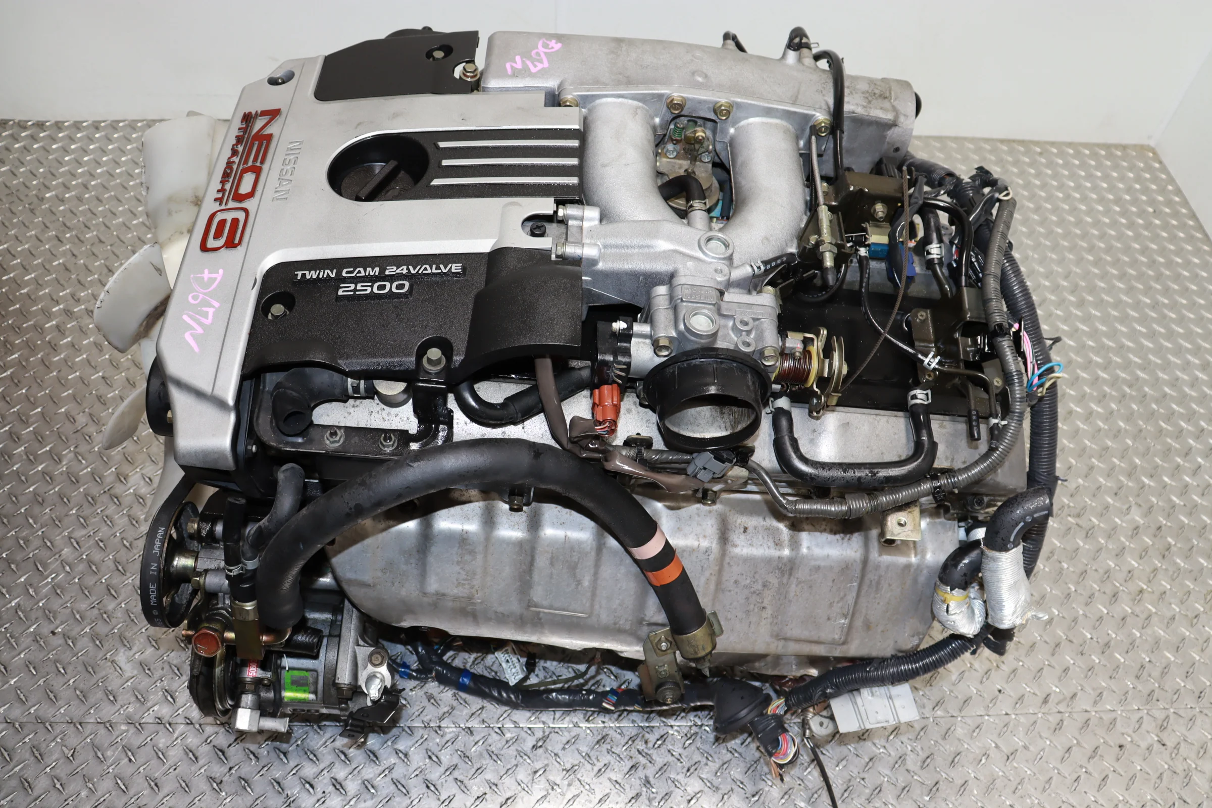 JDM RB25DE NEO MOTOR 2.5L STRAIGHT 6 NON-TURBO TWIN CAM COMPLETE ENGINE - Image 8